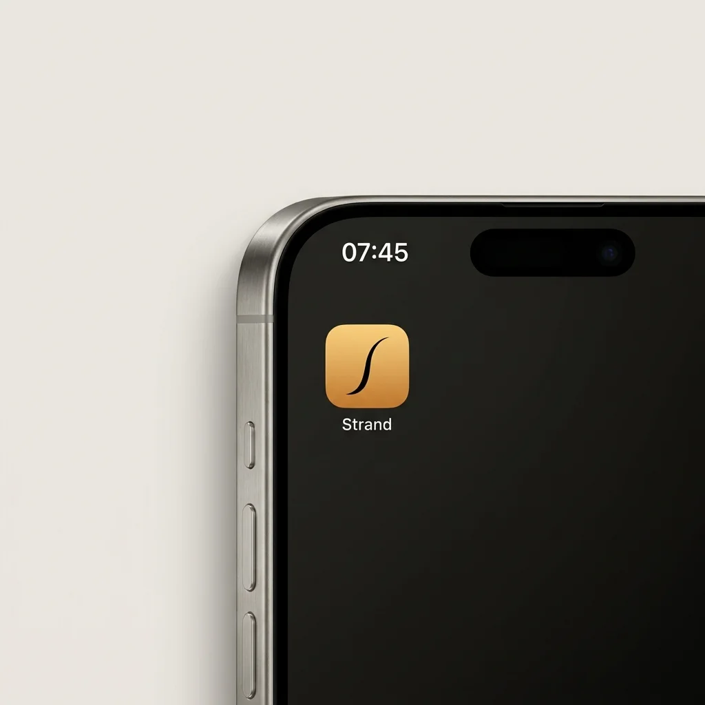 Sperrbildschirm eines Handys mit einem einzelnen Haarpflege-App-Symbol
